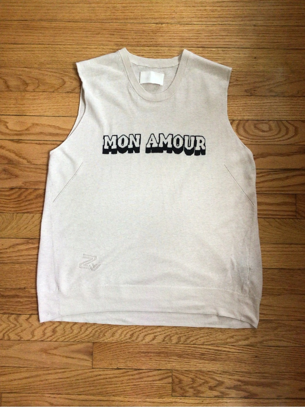 Zadig & Voltaire Cream Knit Sleeveless 'Mon Amour' Sweater 100% Linen